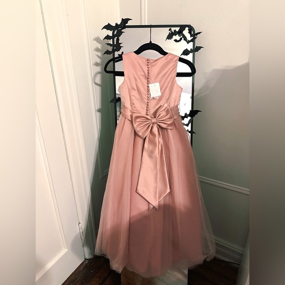 David’s Bridal Blush Gown w/ Crystal Sash – Size 8 - Picture 3 of 5